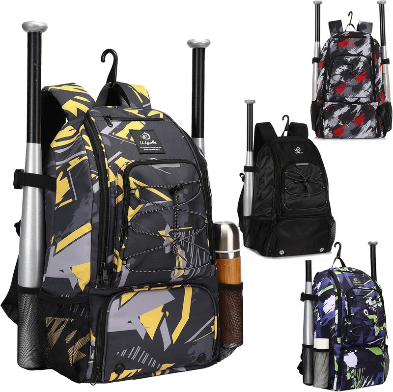 wpole Sports Baseball&Softball Bat Bag For Youth｜Adults, Baseball Equipment Backpack Bag with Shoe Compartment,Fence Hook,Holds Bat, Helmet, Glove - Image 1